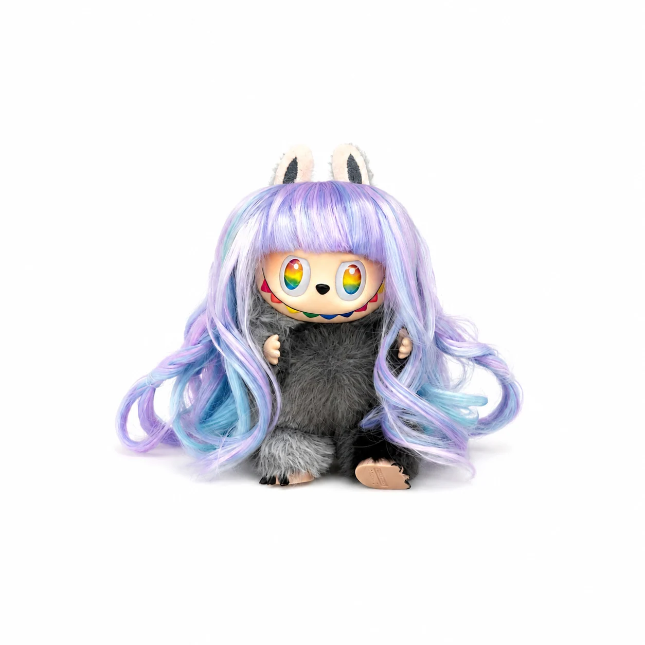 Purple-Blue Gradient collectible doll wig compatible with 17cm collectible 17cm dolls, white background product image